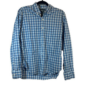 Bonobos Tailored Slim Fit Men Size M Dark Blue Check Plaid Button Up Shirt D6